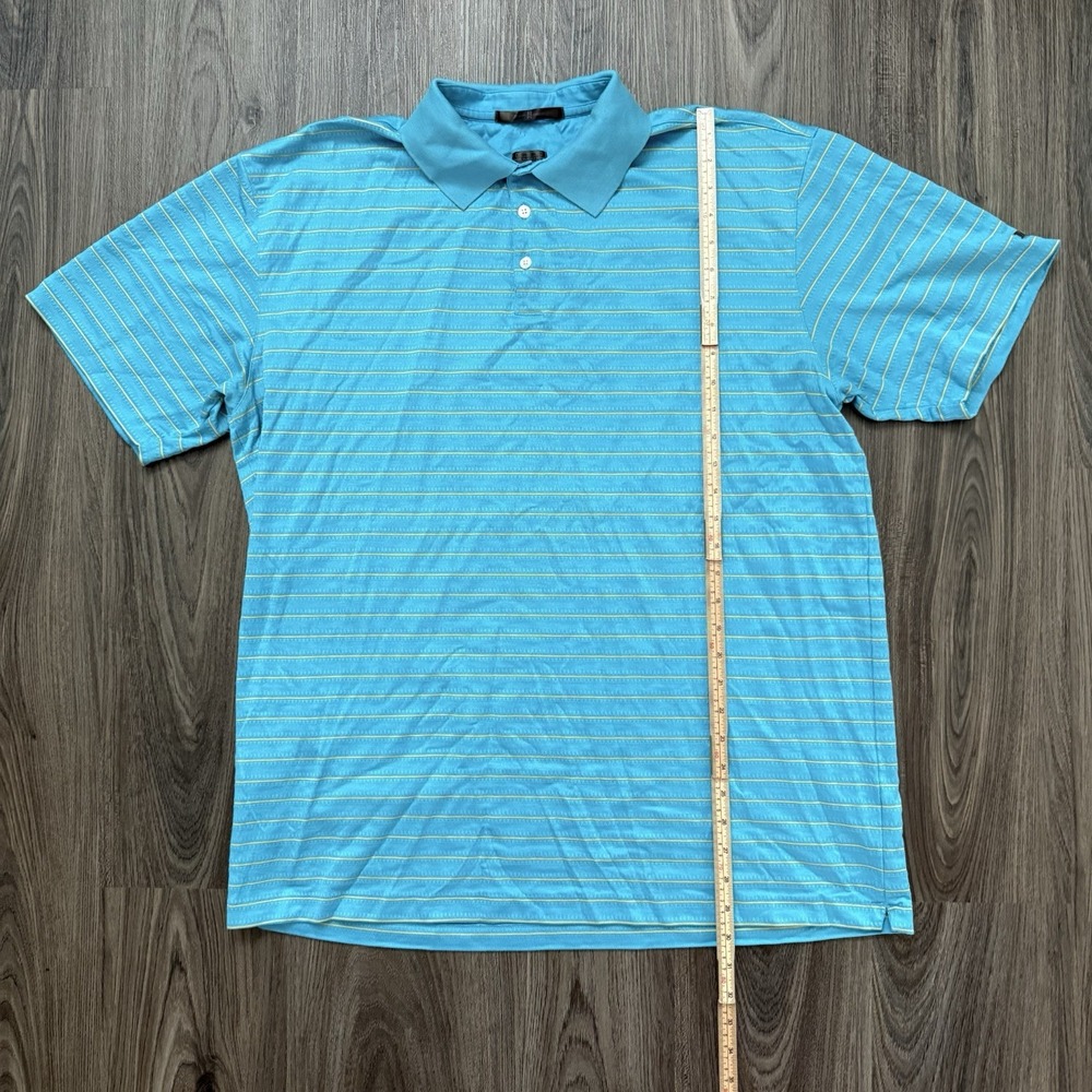 Nike Tiger Woods Nike Fit Dry Blue Striped Polo Golf Performances XXL 2XL‎ - Picture 6 of 11